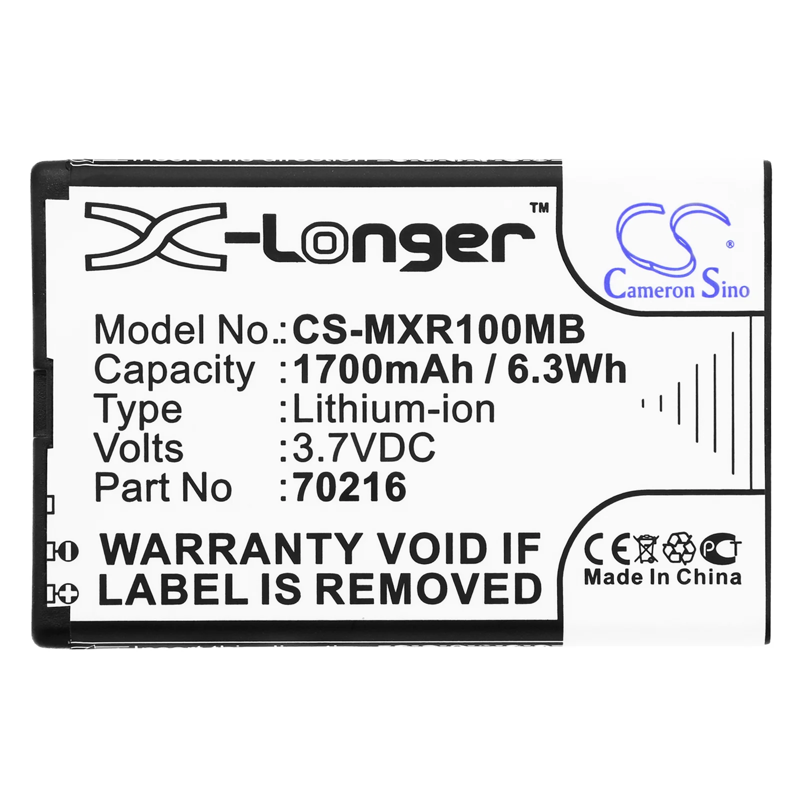 CS-MXR100MB : Battery for Snow Video Magnifier, Video Magnifier - Replaces Snow R001710000 - Image 5