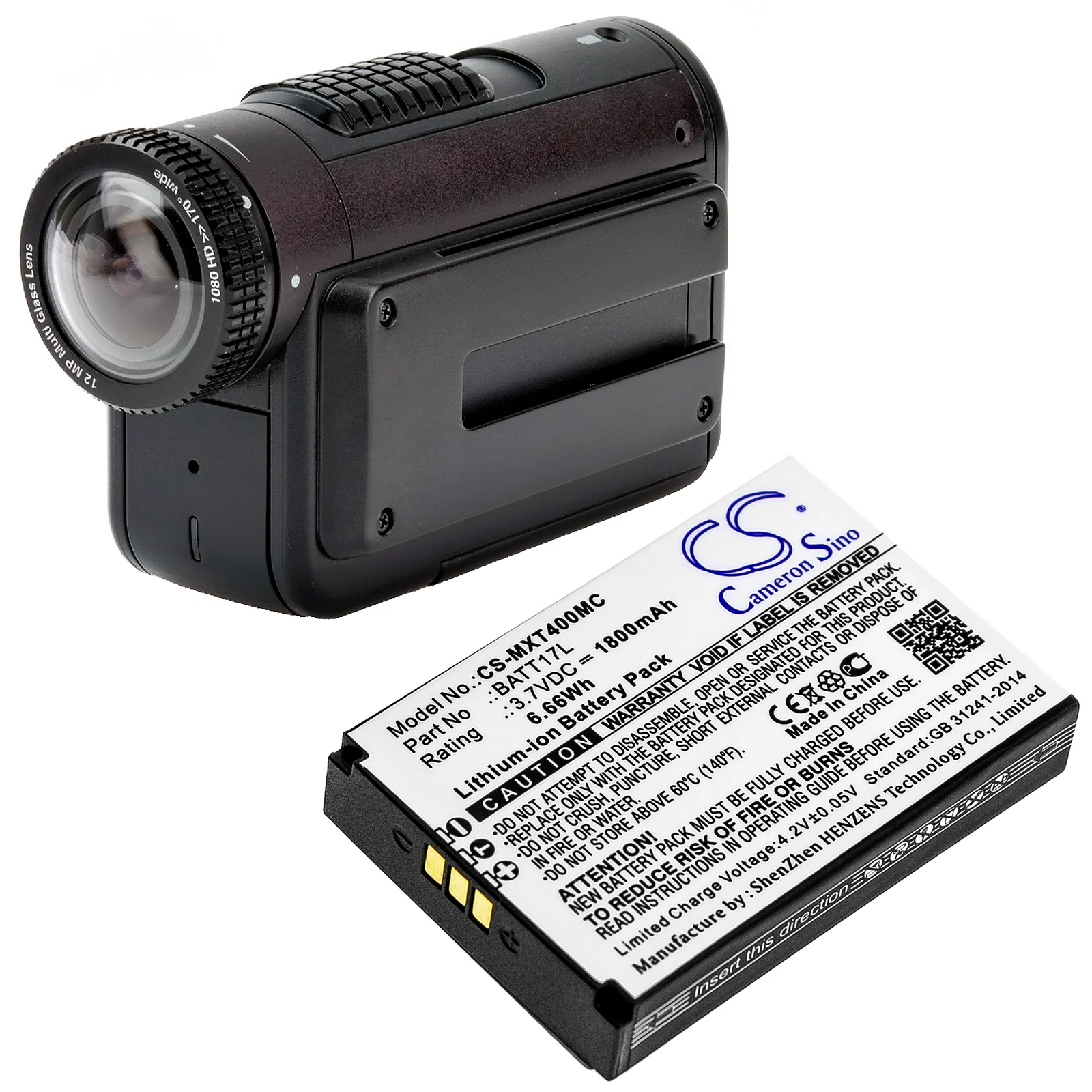 CS-MXT400MC : Battery for Midland XTC400, XTC450 - Replaces Midland BATT17L - Image 4