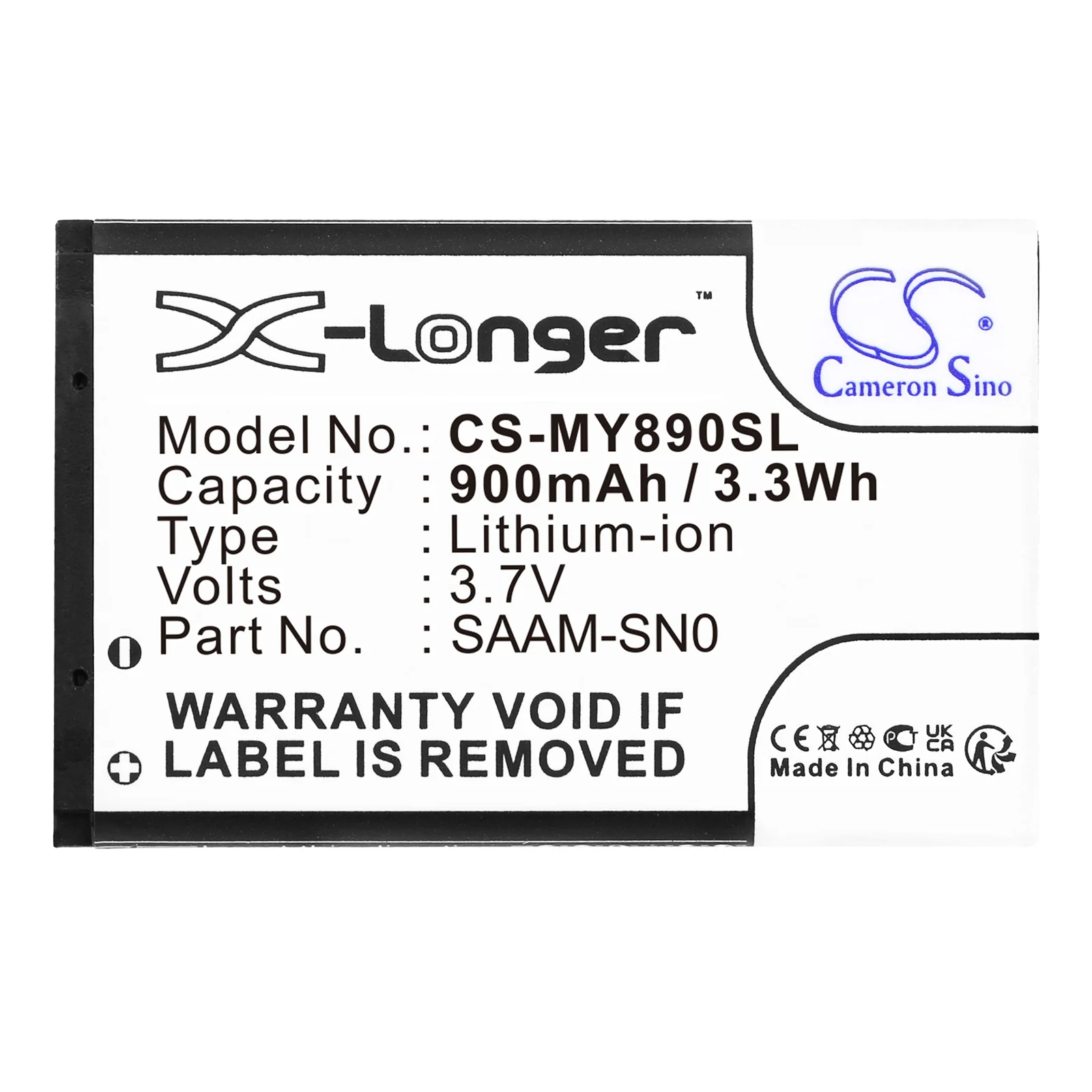 CS-MY890SL : Battery for ZiO Dual D1, Lupus L1, Premium P1 - Replaces HYUNDAI BP-121 - Image 3