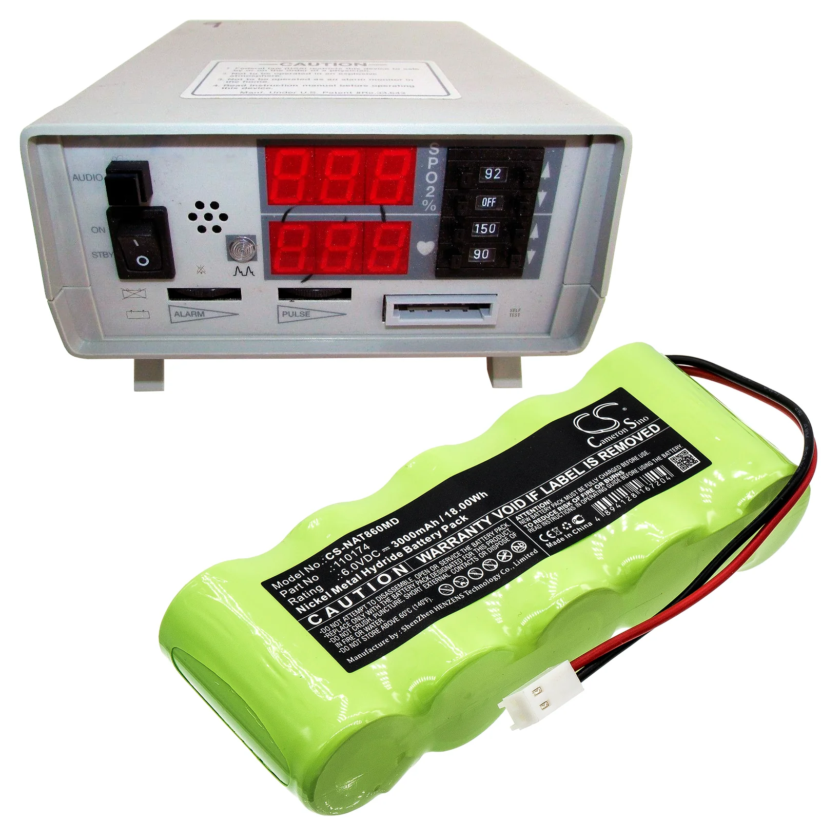 CS-NAT860MD : Battery for NONIN Pulsoximter 8600, Pulsoximter 8604, Pulsoximter 8700 and others - Replaces NONIN 110174 - Image 6