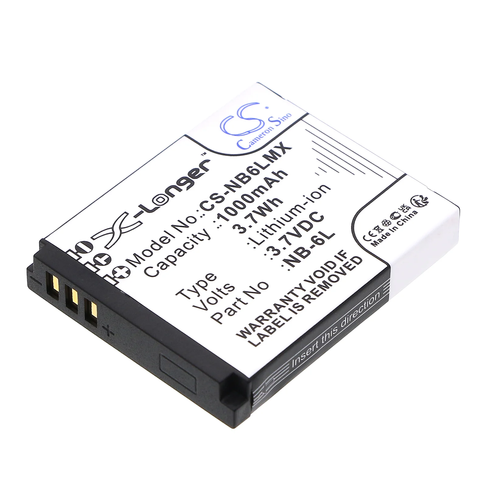 CS-NB6LMX : Battery for Canon Digital IXUS 200 IS, Digital IXUS 210, Digital IXUS 95 IS and others - Replaces Canon NB-6L, NB-6LH - Image 3