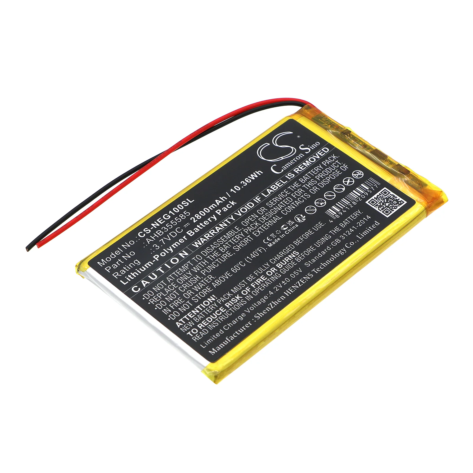 CS-NEG100SL : Battery for SNK Neo Geo X Gold Handheld Console - Replaces SNK AHB355585 - Image 4