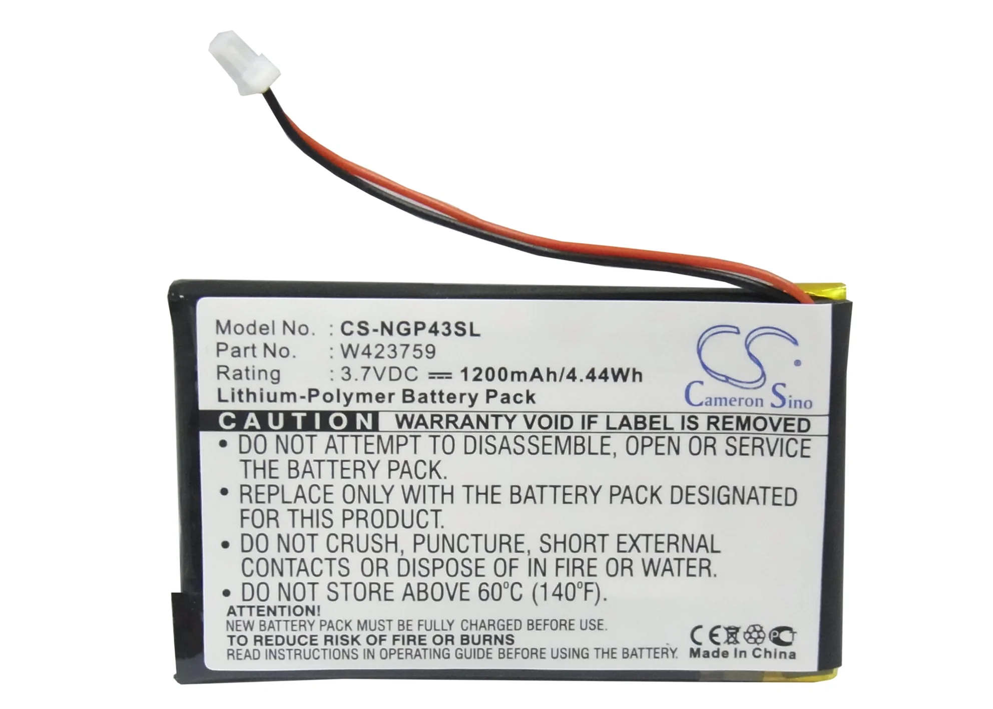 CS-NGP43SL : Battery for NavGear StreetMate GP-43 - Replaces NavGear W423759 - Image 6