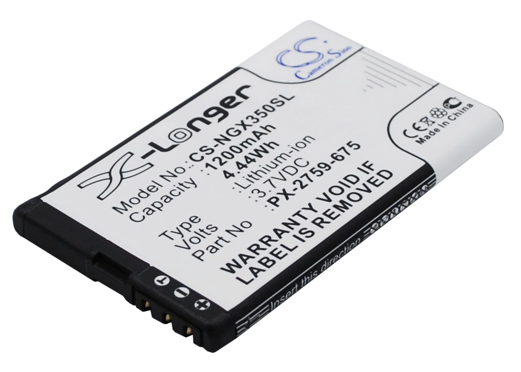 CS-NGX350SL : Battery for Navgear Motorradnavi SLX-350, TourMate SLX-350 - Replaces NavGear PX-2759-675 - Image 2
