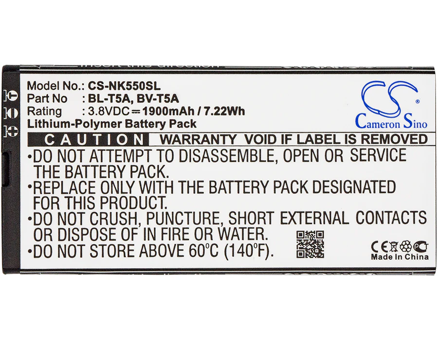 CS-NK550SL : Battery for Microsoft Lumia 550, RM-1127, Lumia 730 and others - Replaces Microsoft BL-T5A, BV-T5A - Image 5