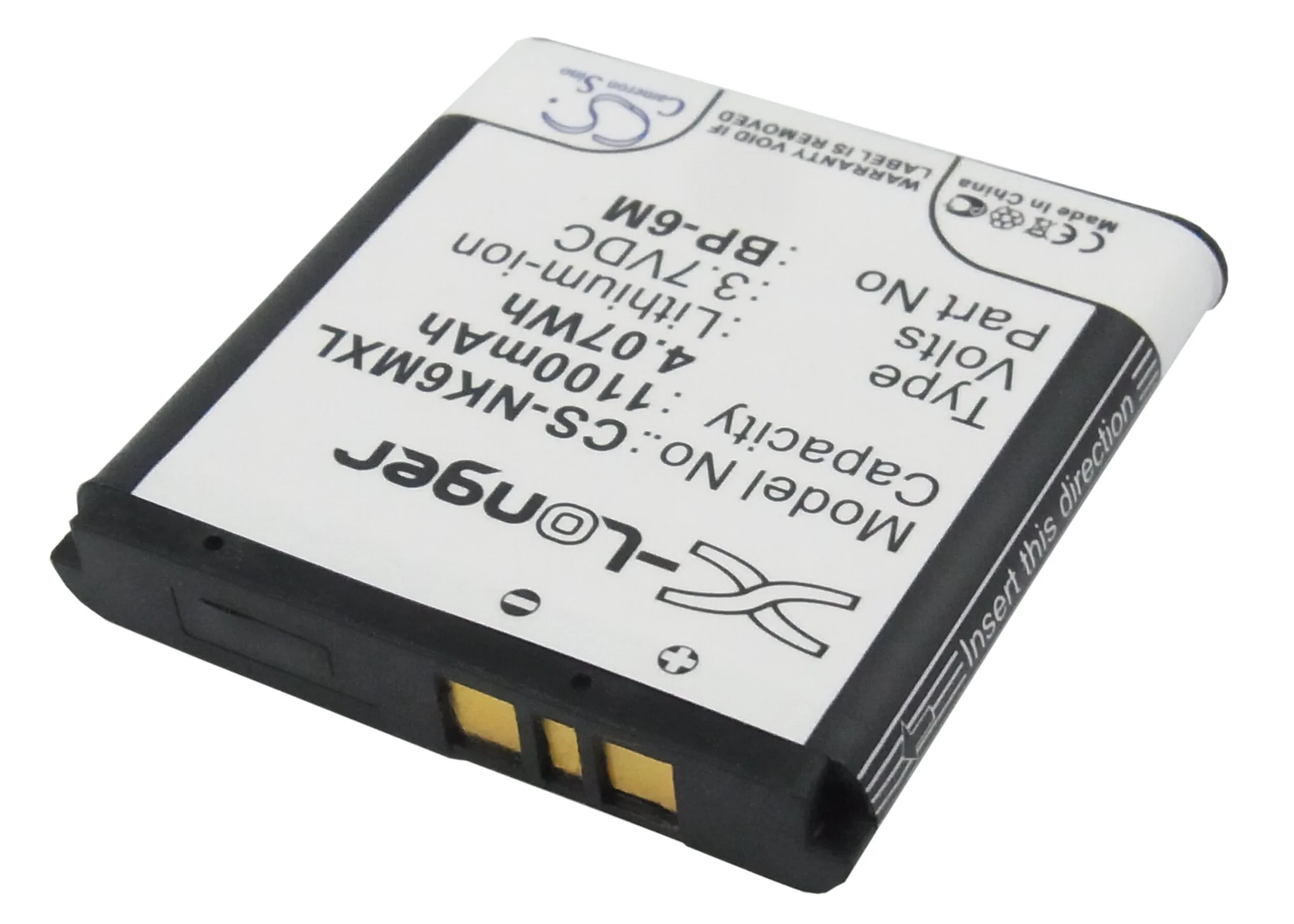 CS-NK6MXL : Battery for Mobiado Lucido, Luminoso, Stealth - Replaces Mobiado BP-6M-S - Image 2