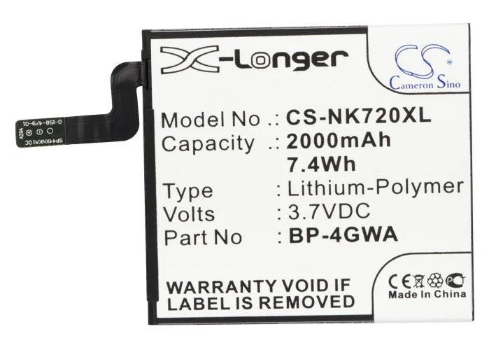 CS-NK720XL : Battery for Microsoft Lumia 625, Lumia 720, Lumia 720T and others - Replaces Microsoft BP-4GWA - Image 5