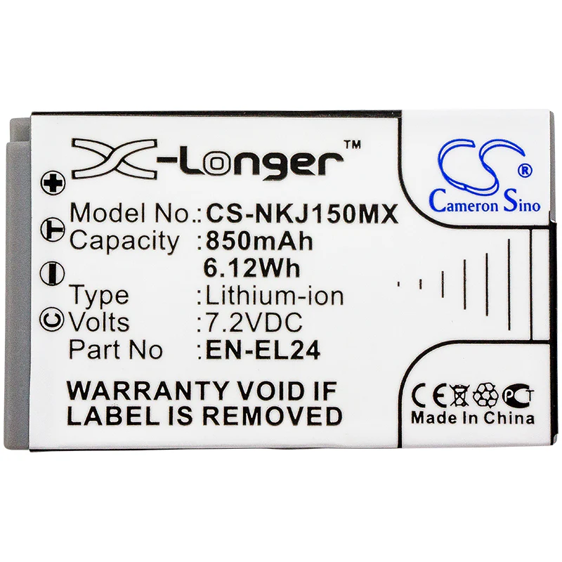 CS-NKJ150MX : Battery for NiKon 1 J5 - Replaces NiKon EN-EL24, VFB11901