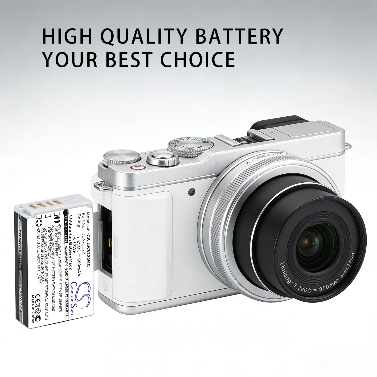 CS-NKS220MC : Battery for NiKon 1 J4, 1 S2 - Replaces NiKon EN-EL22 - Image 4