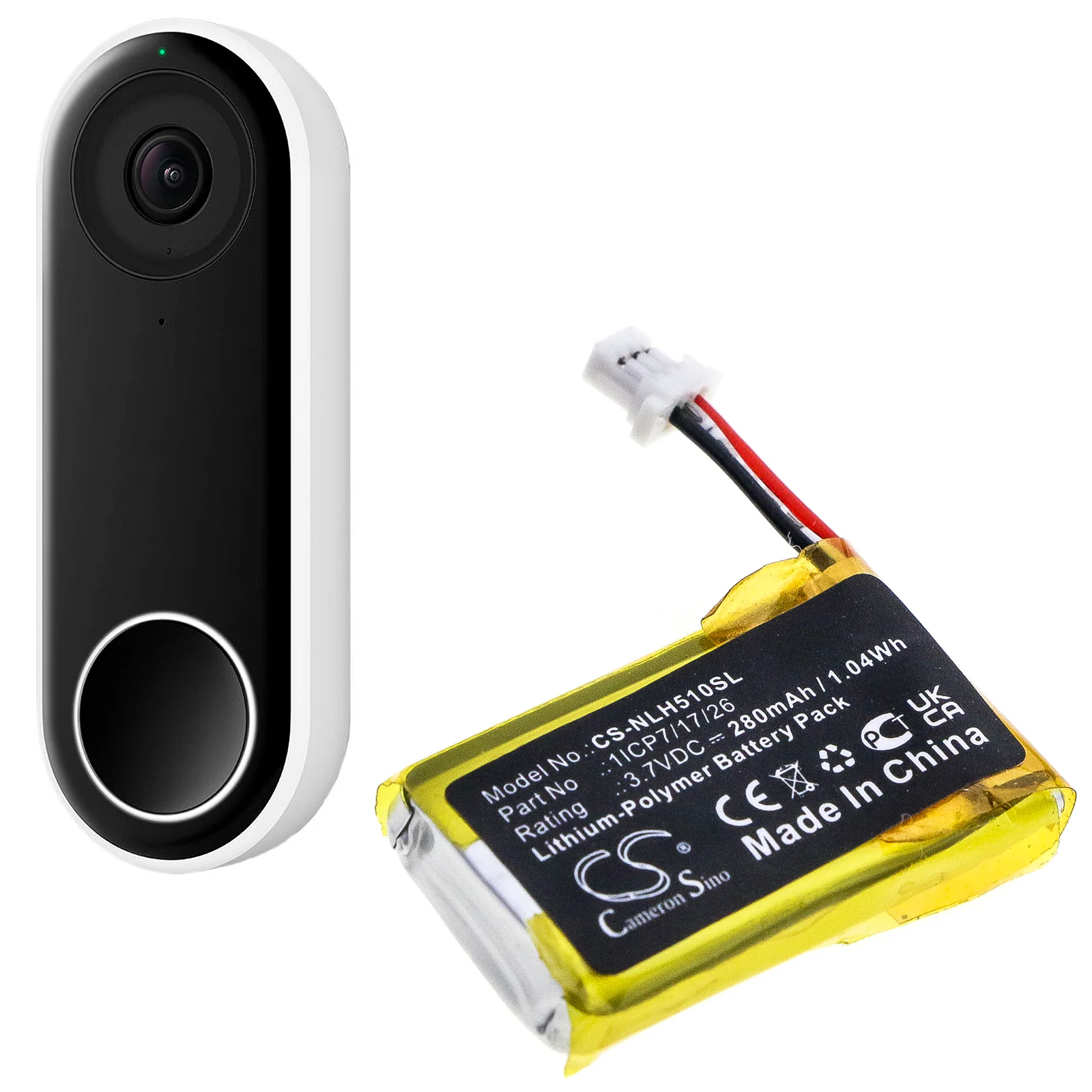 CS-NLH510SL : Battery for Nest Hello, NC5100US, C1241290 and others - Replaces Nest 1ICP7/17/26 - Image 6
