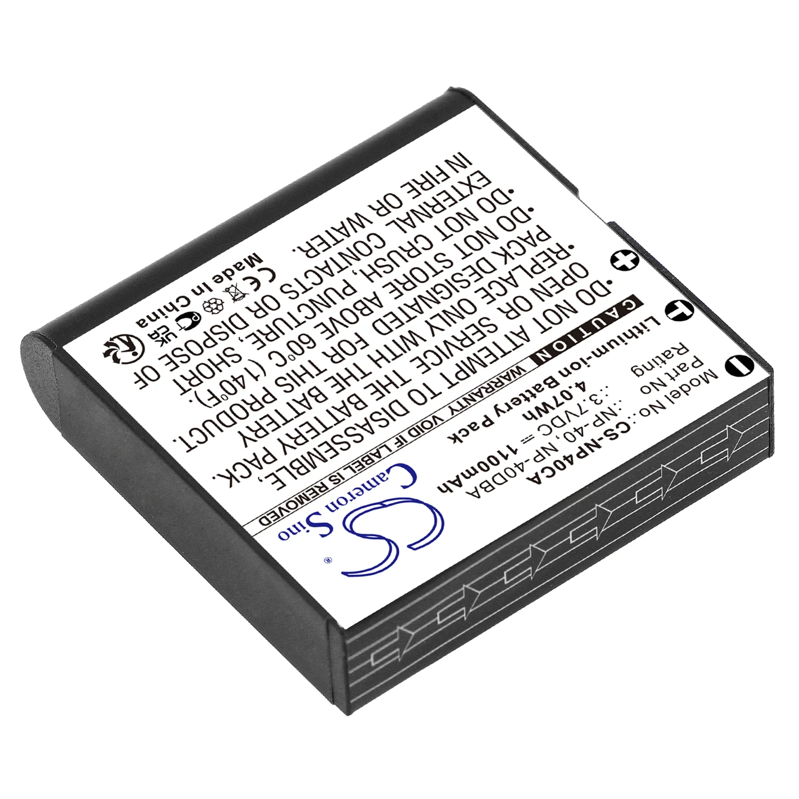 CS-NP40CA : Battery for Somikon DVR-853, DVR-853.IR - Replaces Casio NP-40, NP-40DBA, NP-40DCA - Image 2