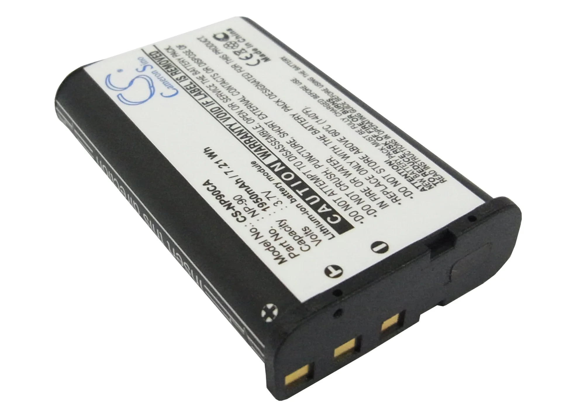 CS-NP90CA : Battery for Casio Exilim EX-H10, Exilim EX-FH100, Exilim EX-FH100BK and others - Replaces Casio NP-90, NP-90DBA - Image 3