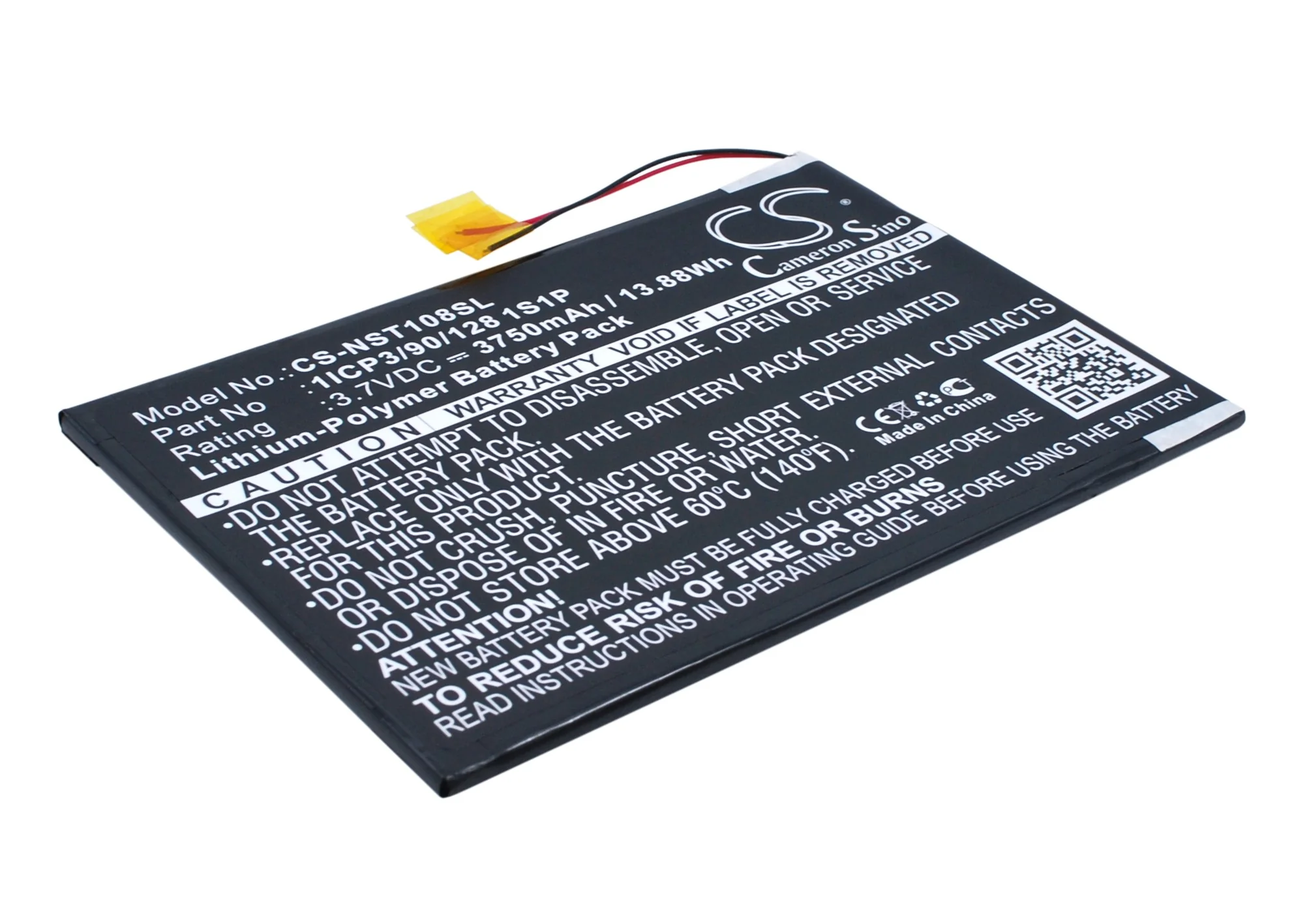 CS-NST108SL : Battery for Nuvision Nuvision 10.1", TM1088C - Replaces Nuvision 1ICP3/90/128 1S1P