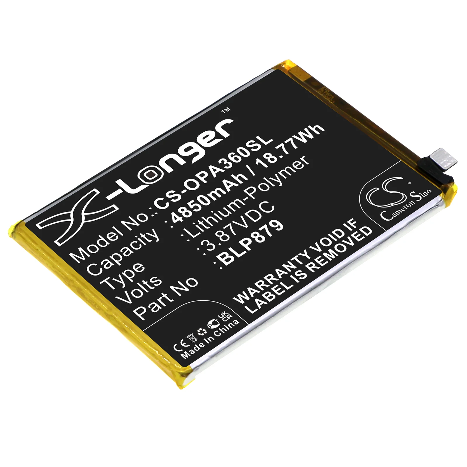 CS-OPA360SL : Battery for Oppo A36, PESM10, A36 2022 - Replaces Oppo BLP879