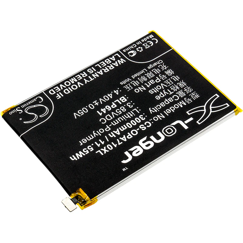 CS-OPA710XL : Battery for OPPO A71, A71 2018 Dual SIM, A71 2018 Dual SIM TD-LTE and others - Replaces OPPO BLP641 - Image 2
