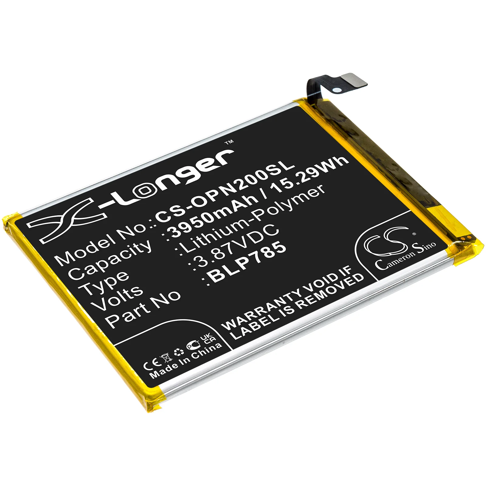 CS-OPN200SL : Battery for OnePlus Nord, AC2003 - Replaces OnePlus BLP785 - Image 5