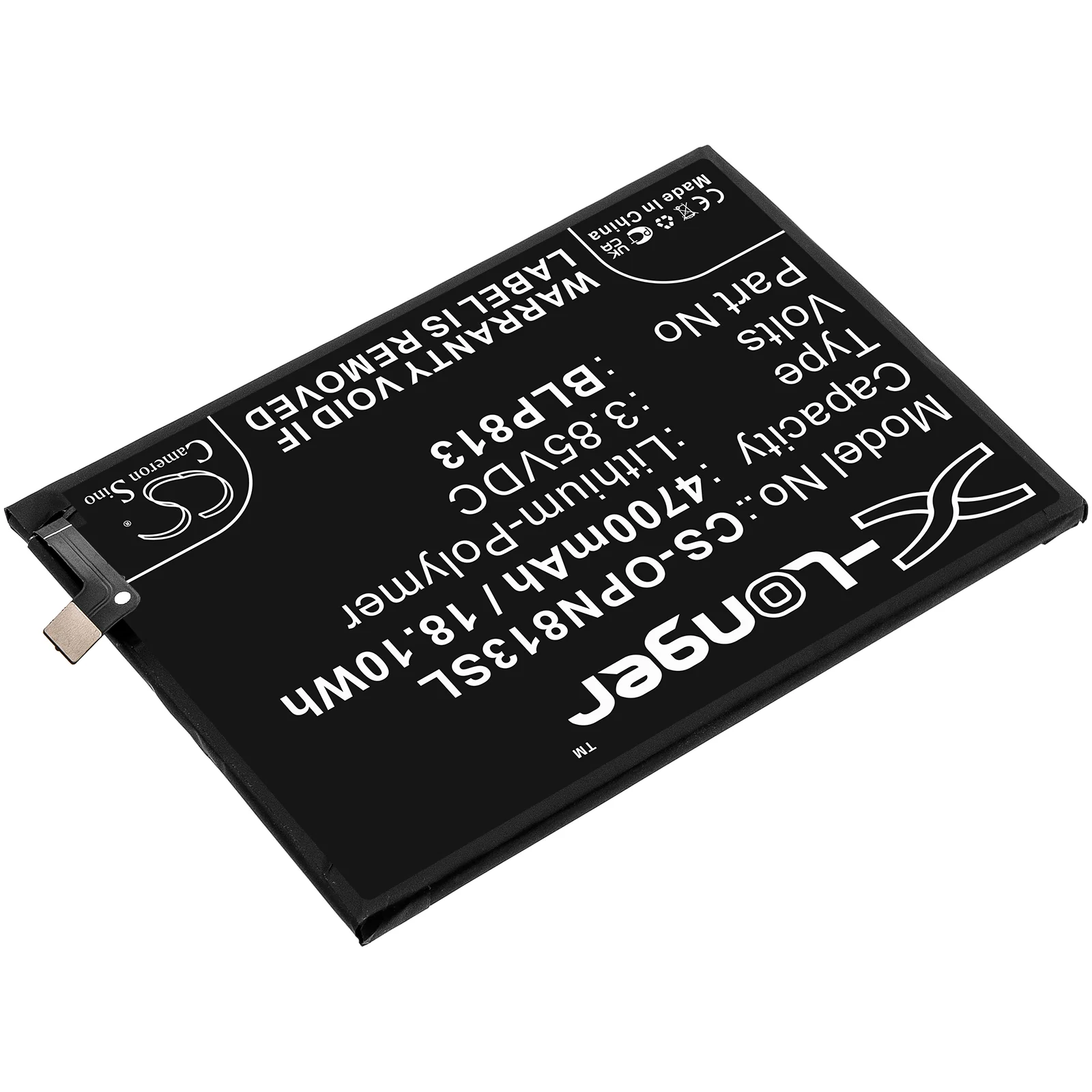 CS-OPN813SL : Battery for Oneplus Nord N100, BE2015, BE2013 and others - Replaces Oneplus BLP813 - Image 2