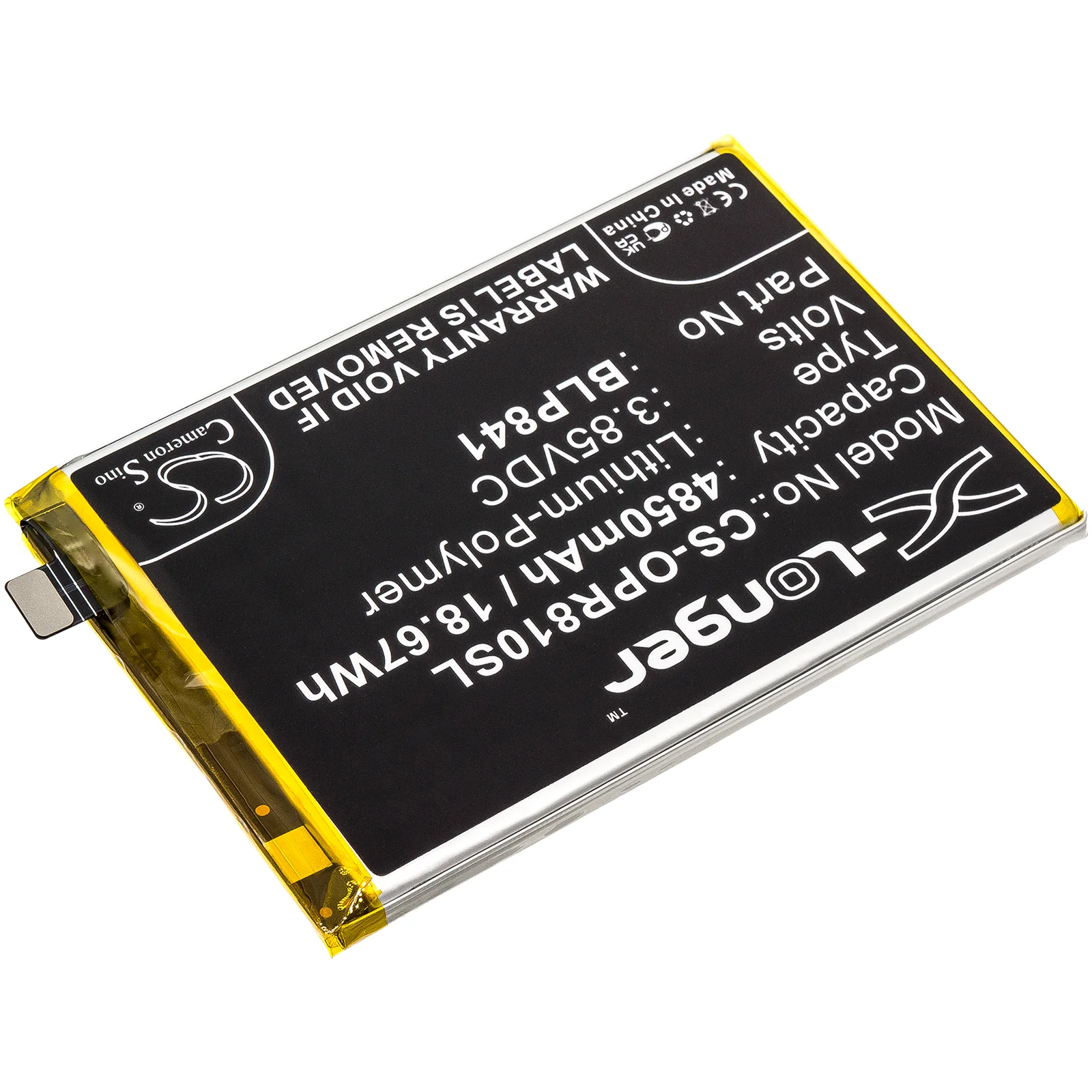 CS-OPR810SL : Battery for OPPO Realme 8, Realme Q3, Realme Q3I and others - Replaces OPPO BLP841 - Image 2