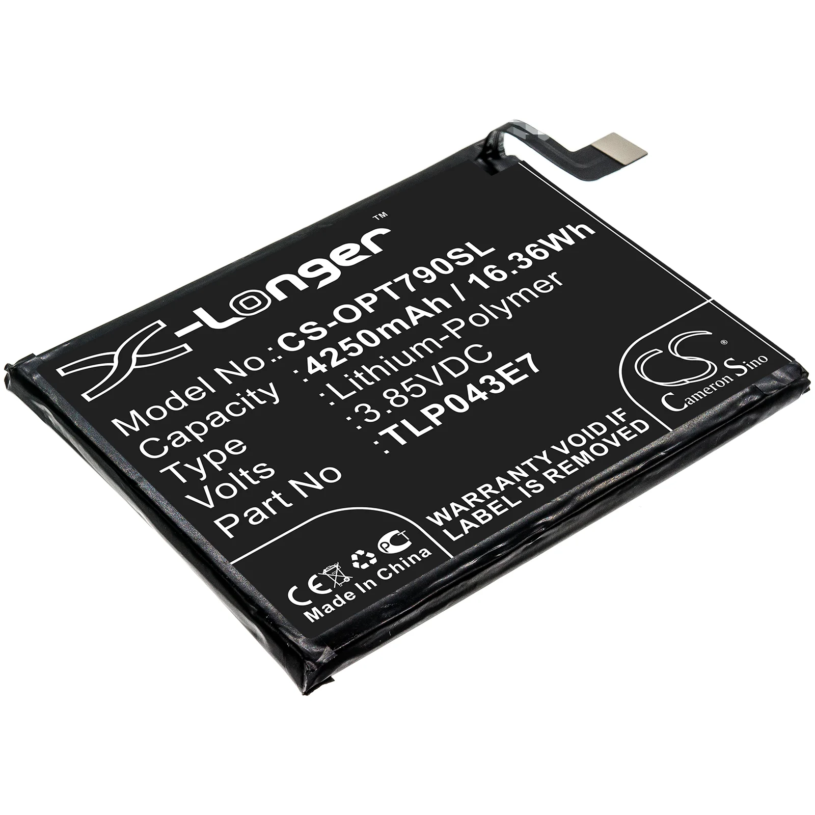 CS-OPT790SL : Battery for T-Mobile Revvl 5G - Replaces T-Mobile TLP043E7