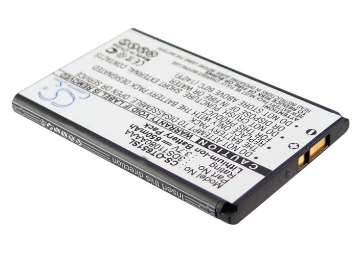 CS-OT651SL : Battery for Alcatel OT-C650, OT-C651, OT-C652 and others - Replaces Alcatel 3DS11080AAAA, 3DS10744AAAA, B-VLE56 and others - Image 2