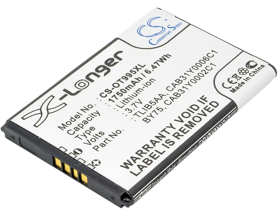 CS-OT995XL : Battery for MegaFon SP-A10 - Replaces Alcatel TLiB5AA, CAB31Y0006C1, CAB31Y0002C1 and others