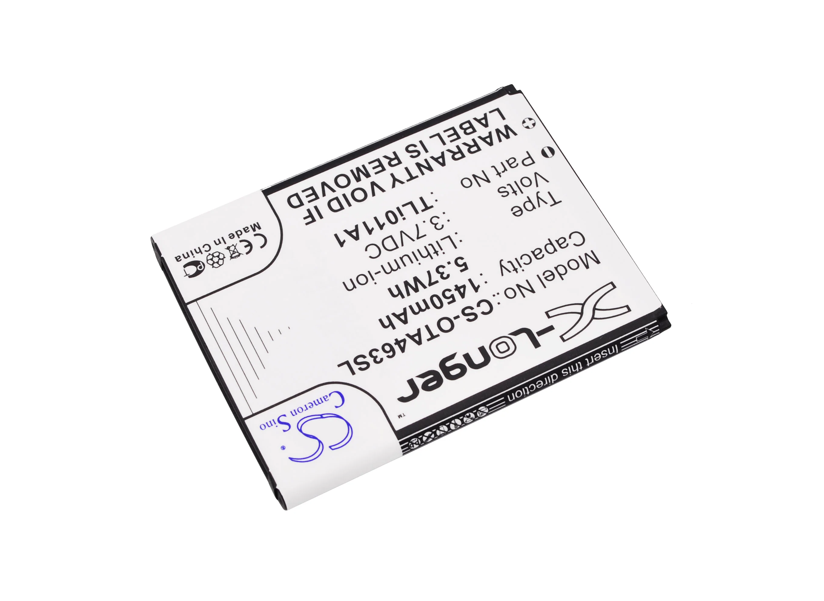 CS-OTA463SL : Battery for Alcatel One Touch Pixi Glitz, One Touch Pixi Glitz 4G, A463 and others - Replaces Alcatel TLi011A1 - Image 2
