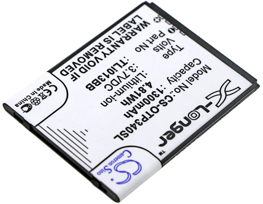 CS-OTP340SL : Battery for Alcatel One Touch Pixi 3 4.0, One Touch Pixi 3 4.0 3G, OT-4013 and others - Replaces Alcatel TLi013BB, TLi013B2 - Image 2