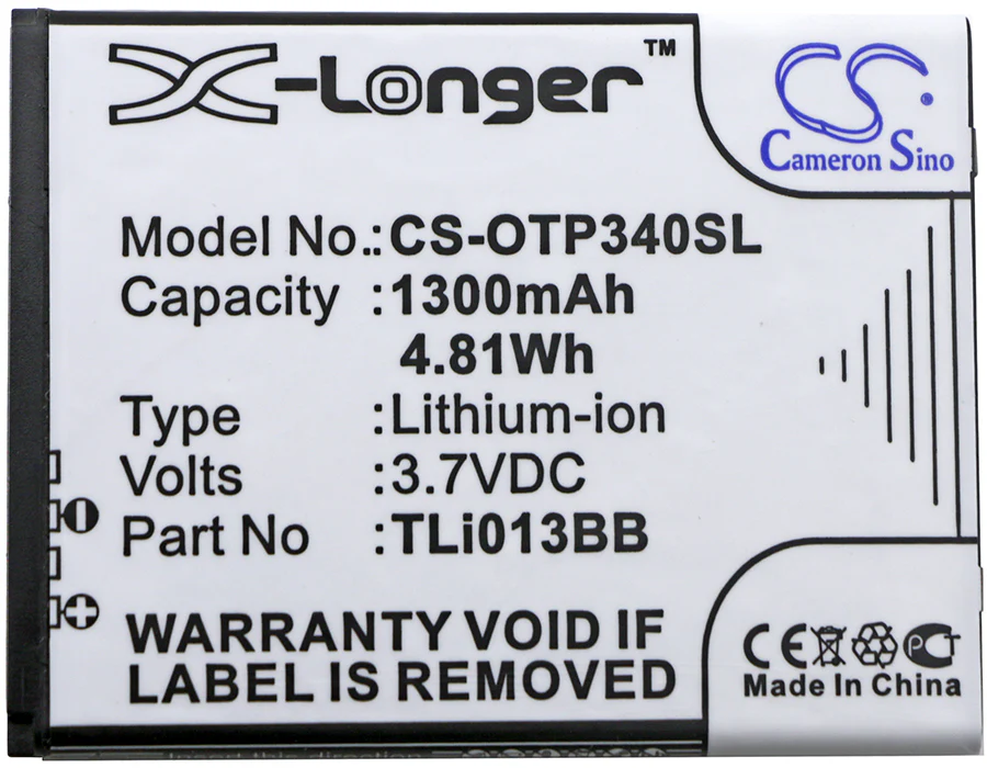 CS-OTP340SL : Battery for Alcatel One Touch Pixi 3 4.0, One Touch Pixi 3 4.0 3G, OT-4013 and others - Replaces Alcatel TLi013BB, TLi013B2 - Image 3