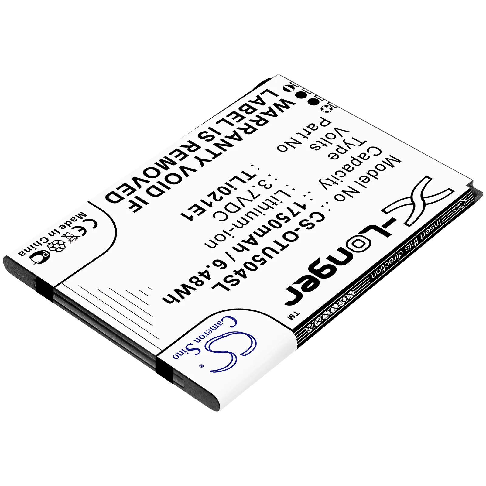 CS-OTU504SL : Battery for Alcatel OT-5047U, U5 HD - Replaces Alcatel TLi021E1, CAB2150008C1 - Image 2