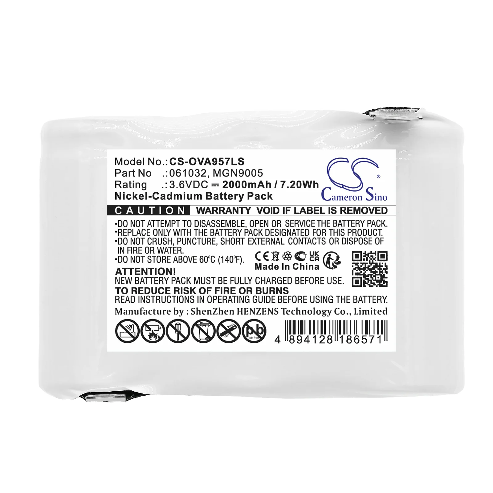 CS-OVA957LS : Battery for Legrand 121420, 134896, 800980 and others - Replaces Legrand 061032, MGN9005 - Image 2