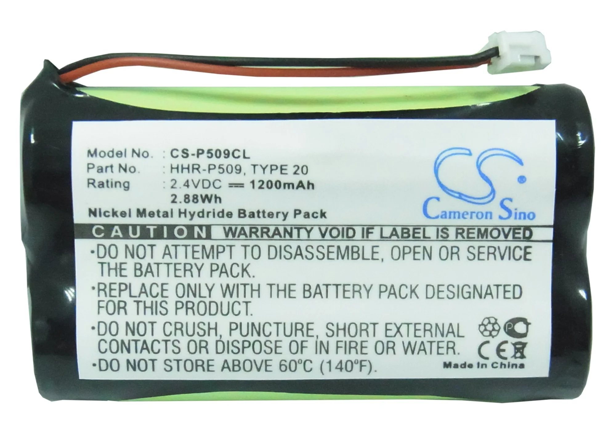 CS-P509CL : Battery for Sony SPP-940, SPP-977, SPP-A1050 and others - Replaces Panasonic HHR-P509, HHR-P509A, HHR-15F2G3 and others - Image 5