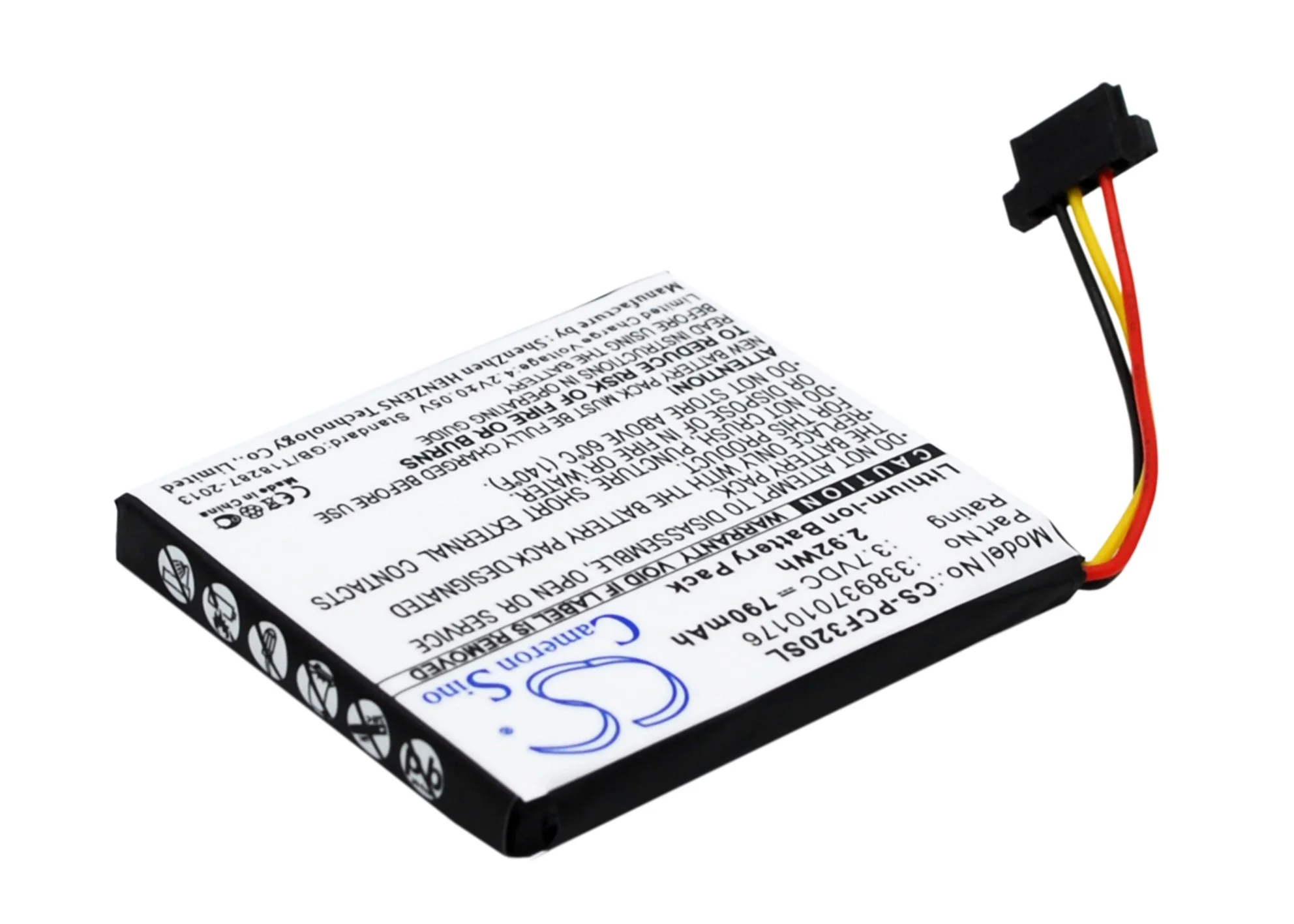 CS-PCF320SL : Battery for Pioneer AVIC-F320BT, AVIC-F310BT, AVIC-F AVIC-U and others - Replaces Pioneer 338937010176