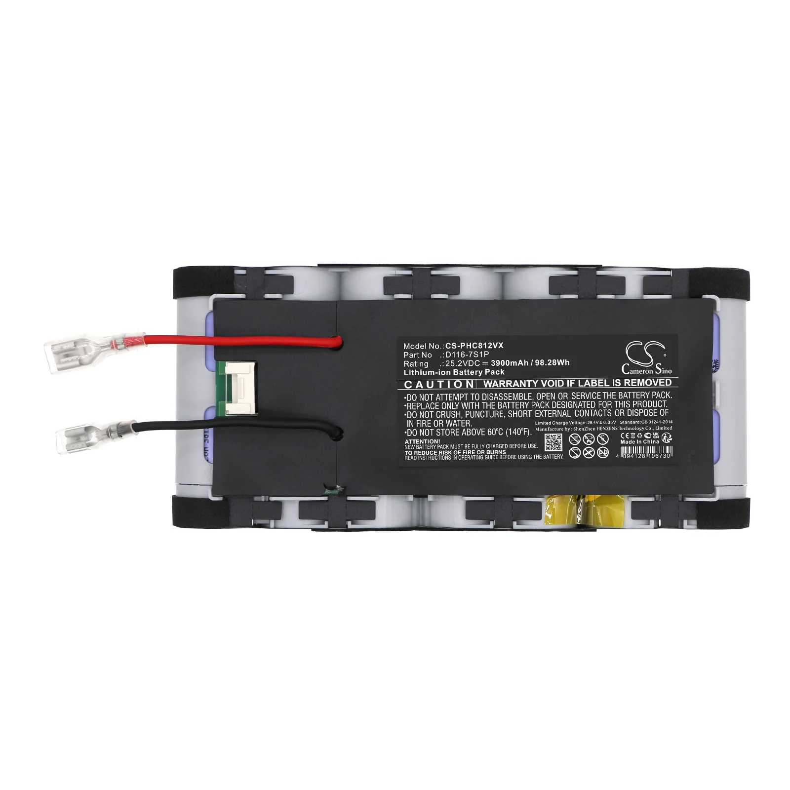 CS-PHC812VX : Battery for Philips Aqua Plus 8000, XC8349/01, XC8349/01R1 and others - Replaces Philips D116-7S1P - Image 2