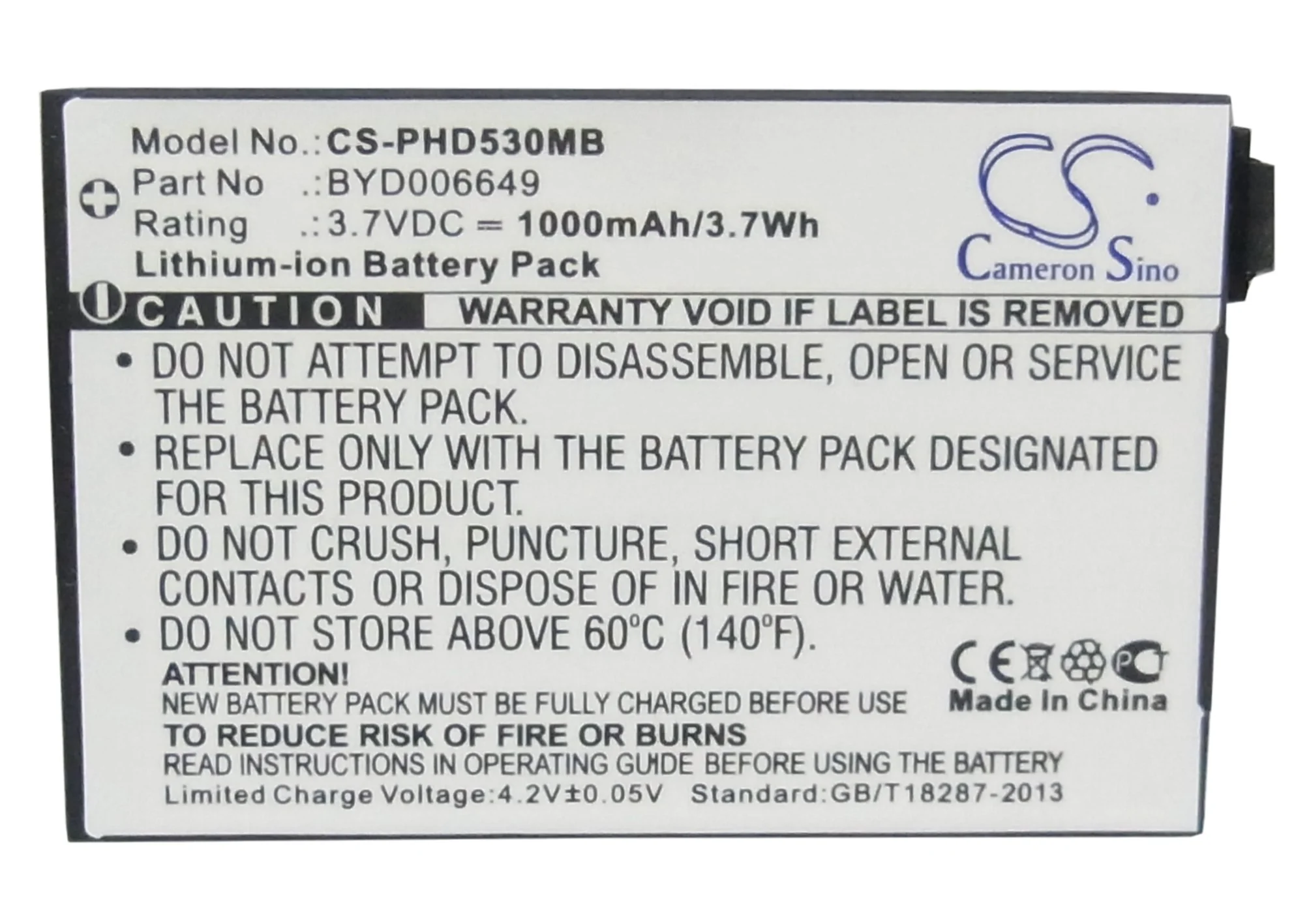 CS-PHD530MB : Battery for BT Video Baby Monitor 1000, BM1000 - Replaces BT BYD006649 - Image 5