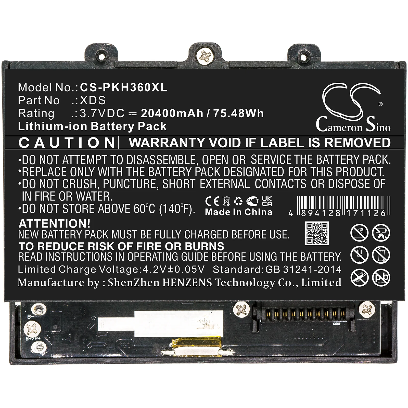 CS-PKH360XL : Battery for Peaktech 1360, Oszilloskop 1360, P 1340 and others - Replaces Peaktech XDS - Image 3