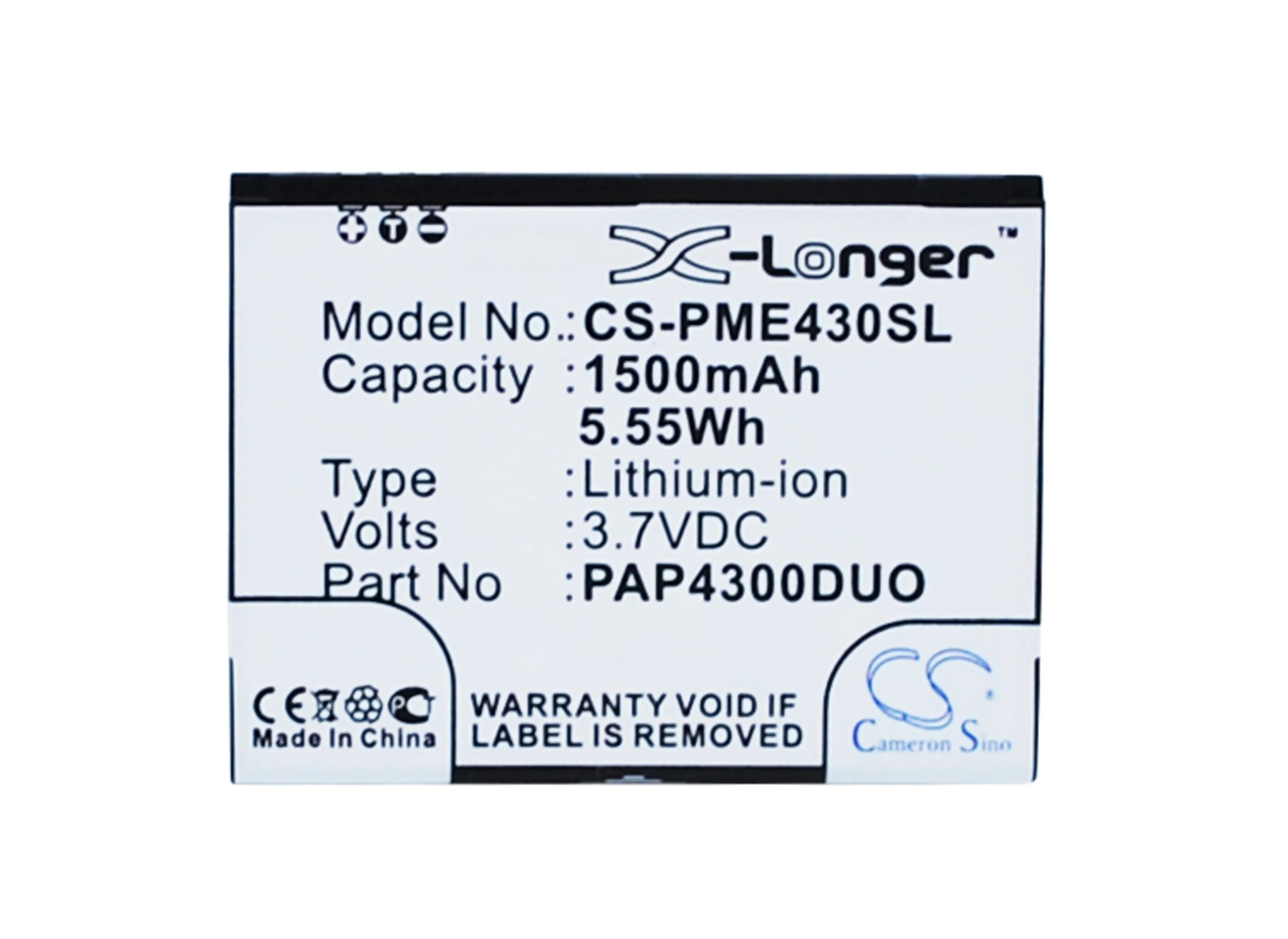 CS-PME430SL : Battery for Prestigio MultiPhone 4300 Duo - Replaces Prestigio PAP4300DUO