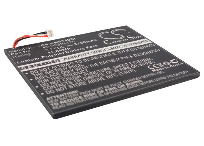 CS-PNR740SL : Battery for Pandigital Novel Tablet Color, R7T40WWHFI - Replaces Pandigital MLP3595100