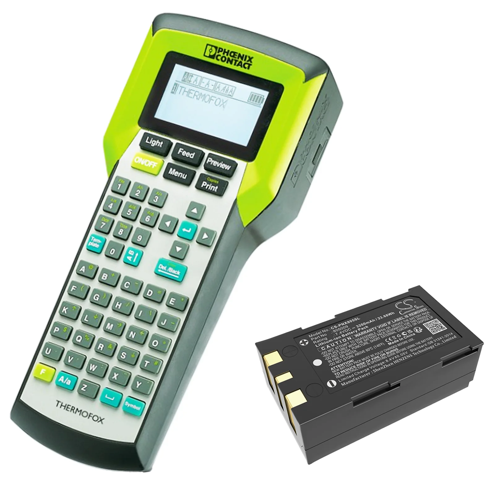 CS-PNX805SL : Battery for Phoenix Contact ThermoFOX, Thermomark GO, Thermomark GO.K - Replaces Phoenix Contact 805009, S828021, VBK100 - Image 6