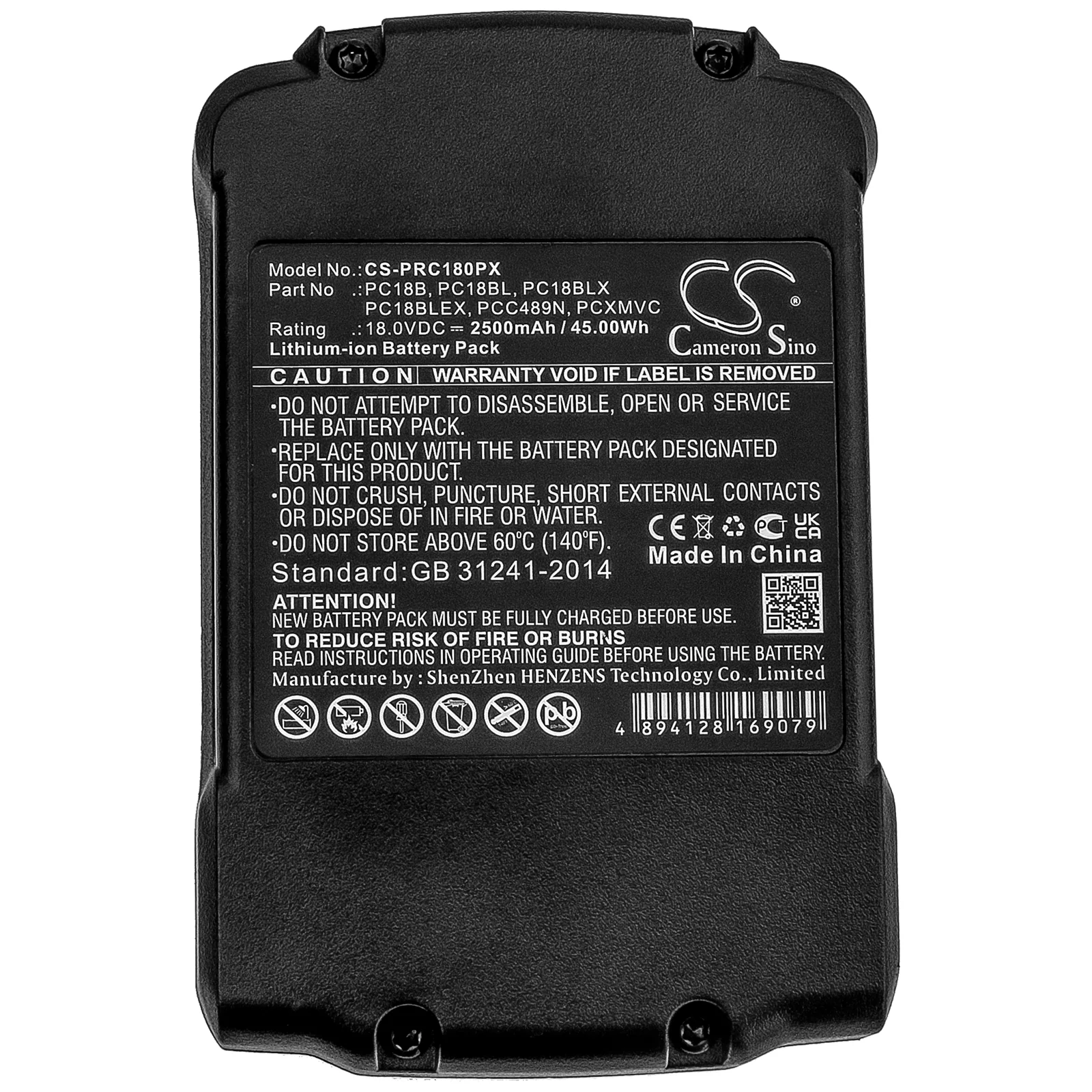 CS-PRC180PX : Battery for Porter Cable PC18CS, PC1800RS, PC1800D and others - Replaces Porter Cable PC18B, PC18BL, PC18BLX and others - Image 5