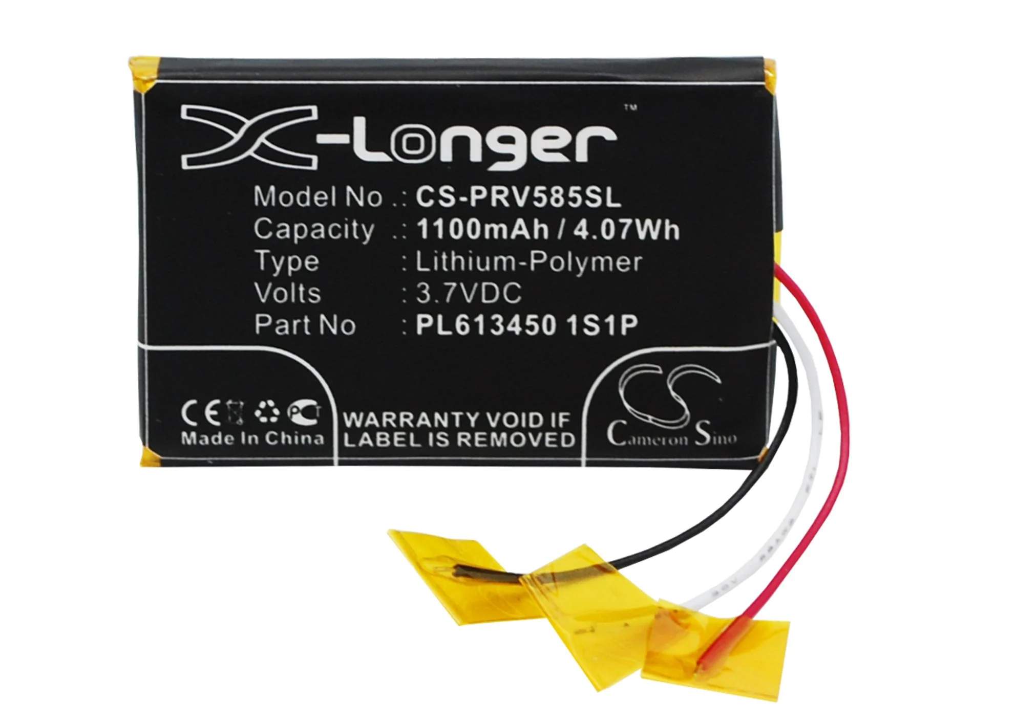 CS-PRV585SL : Battery for Prestigio GeoVision 5850HDDVR - Replaces Prestigio PL613450 1S1P - Image 4