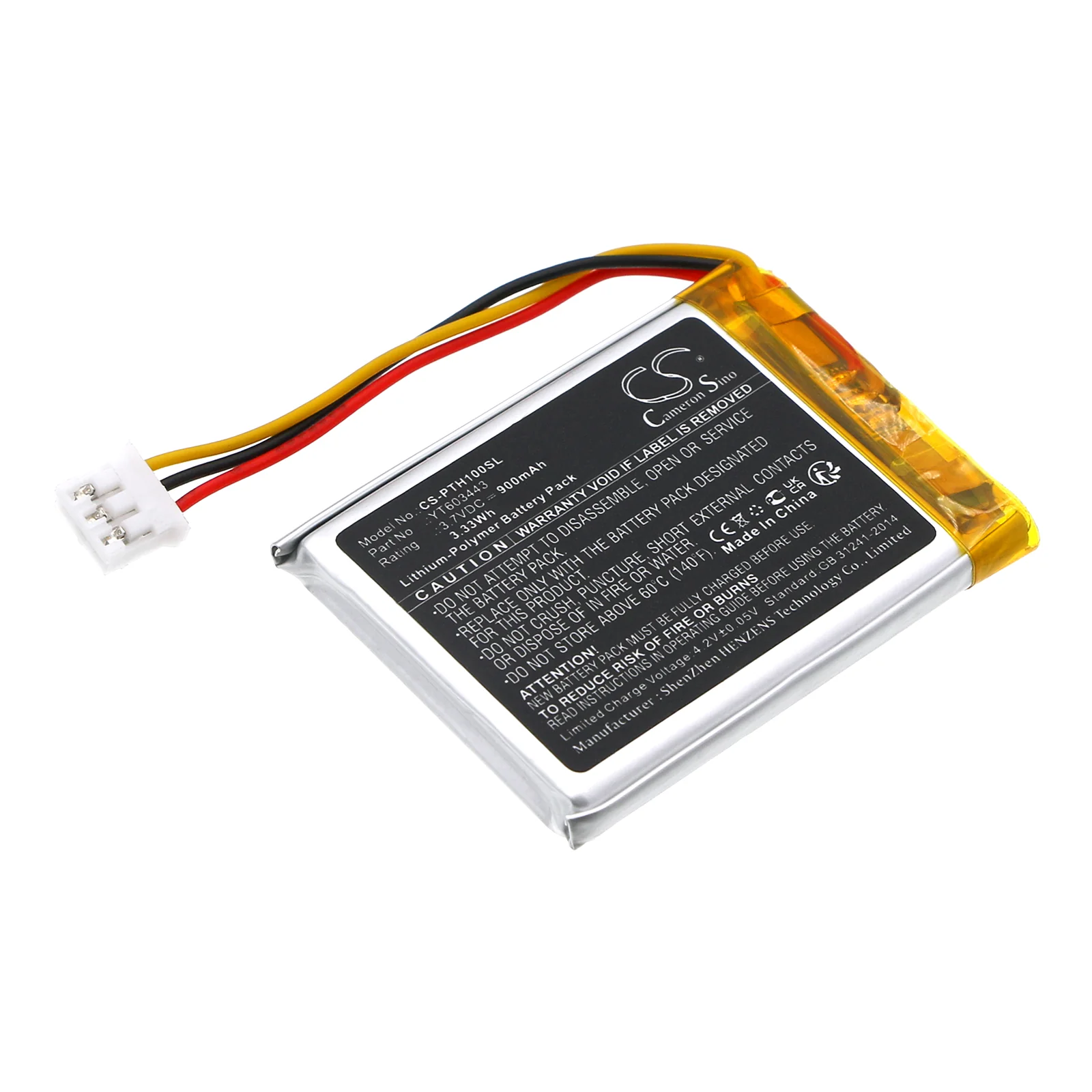 CS-PTH100SL : Battery for Peterson SP-1, StroboPLUS HD, StroboPLUS HDC - Replaces Peterson YT603443 - Image 4
