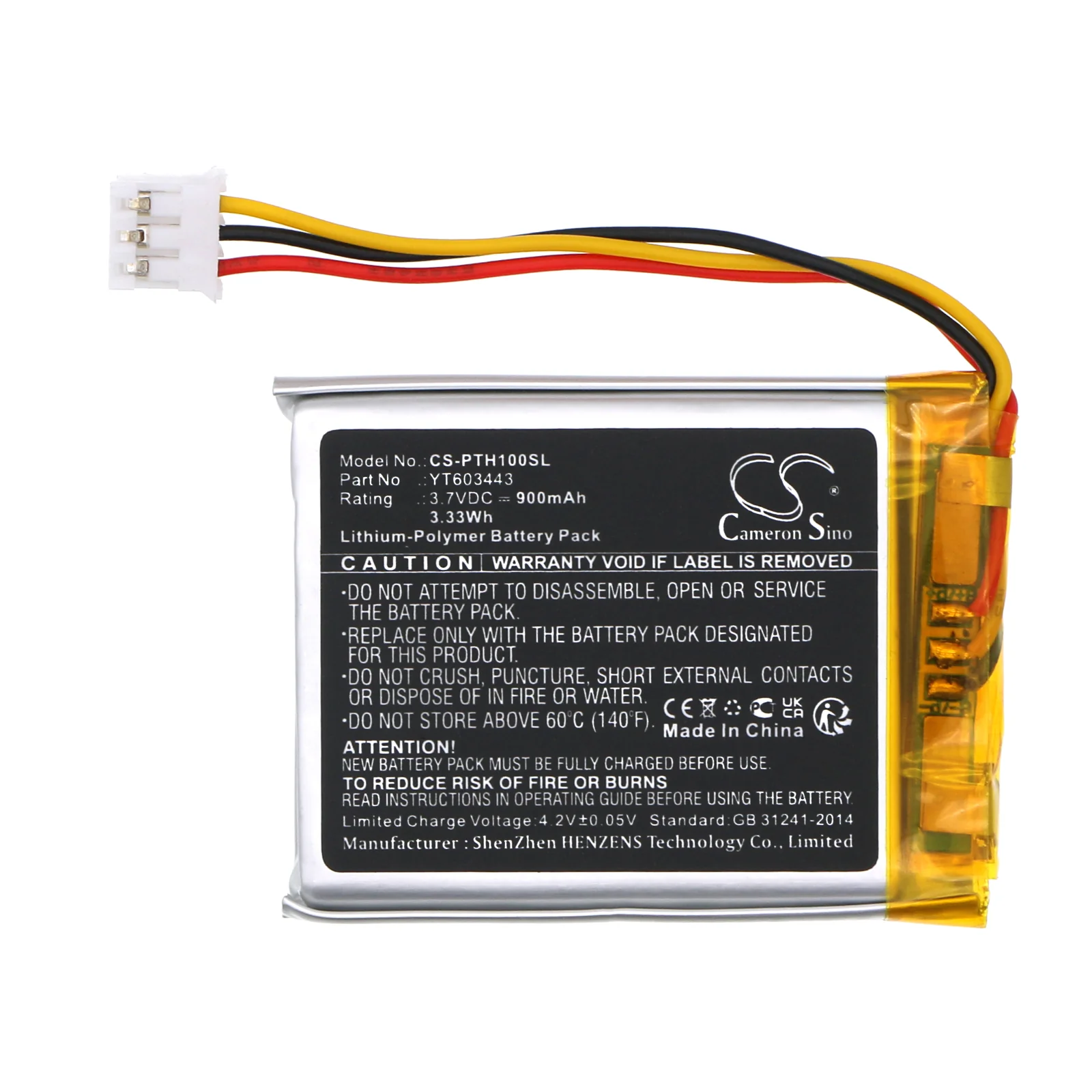 CS-PTH100SL : Battery for Peterson SP-1, StroboPLUS HD, StroboPLUS HDC - Replaces Peterson YT603443 - Image 5