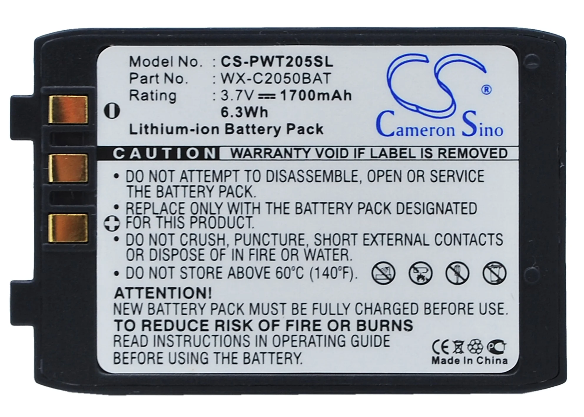 CS-PWT205SL : Battery for Panasonic WX-CT2050, Attune Aio 2050, WX-CH2050 and others - Replaces Panasonic WX-C2050BAT, 2050BAT, PA12110026 and others - Image 5