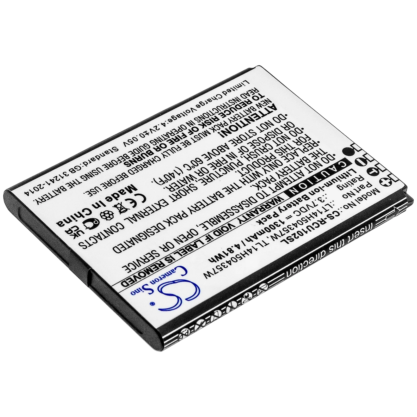 TL14H504357W : Battery for Cricket U102AC, Debut Flip - Replaces Cricket TL14H504357W - Image 2