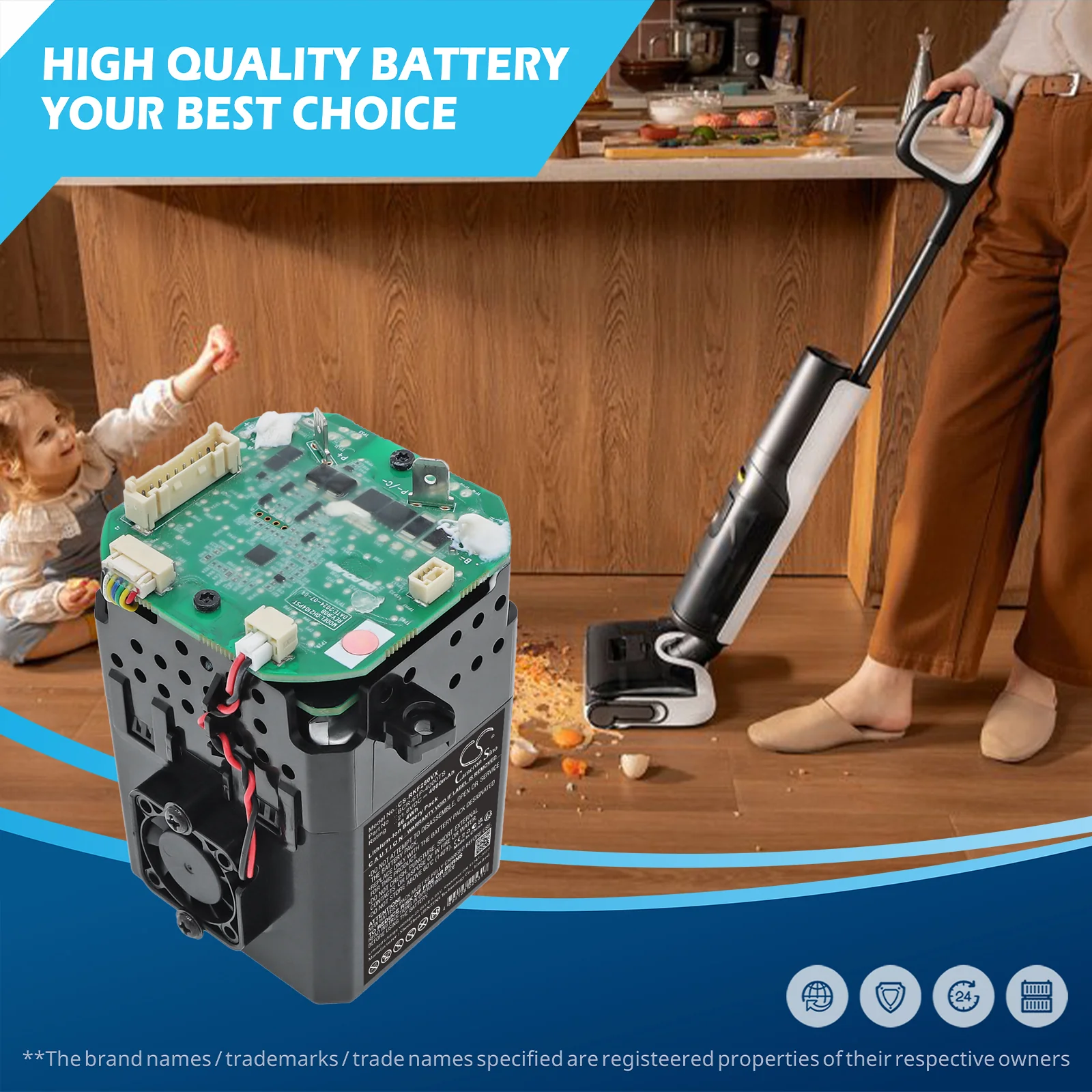 CS-RKF250VX : Battery for Roborock F25,  F25 LT,  F25 RT - Replaces Roborock BCR-61P-4000TS