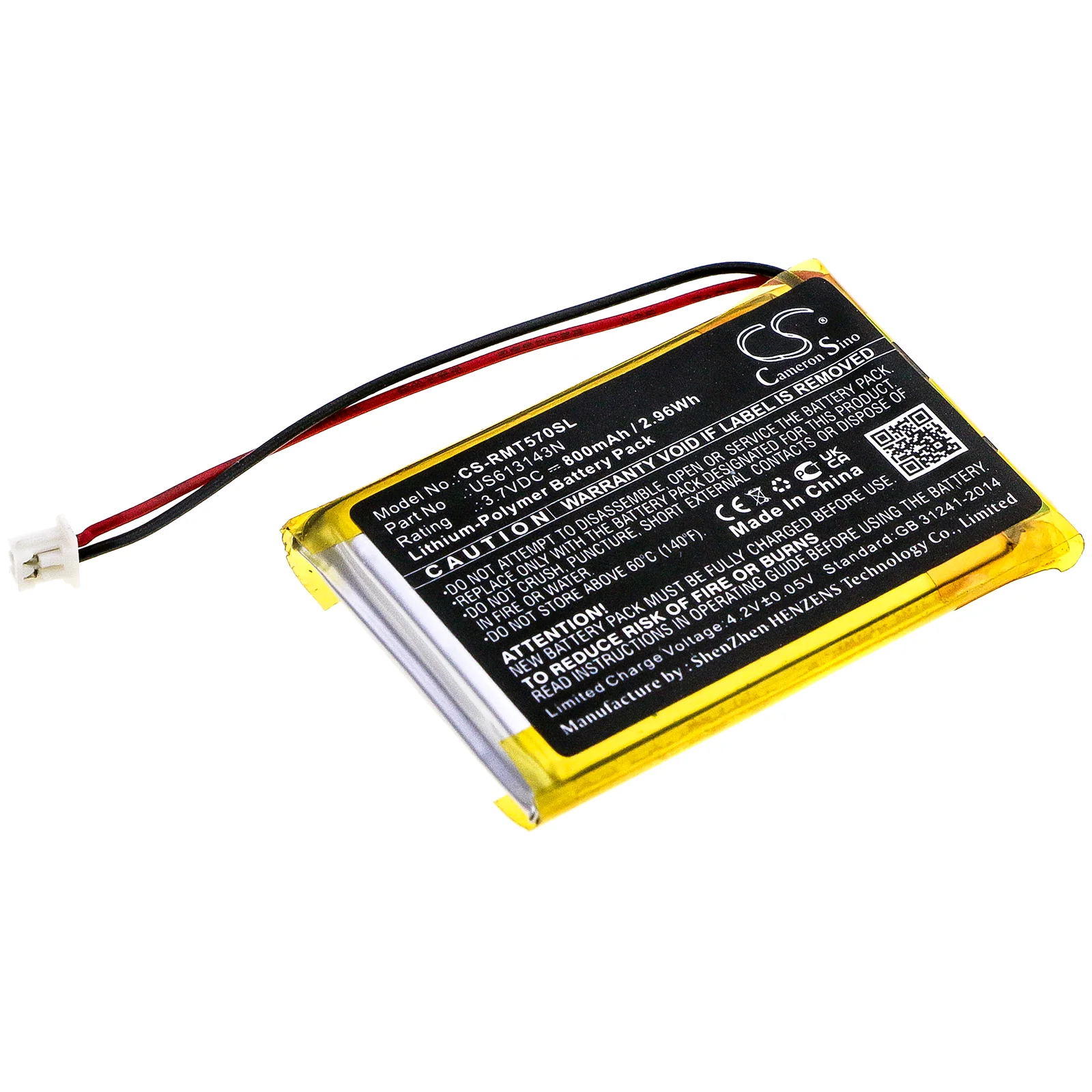 CS-RMT570SL : Battery for Rapoo MT750L, MT750 Pro - Replaces Rapoo US613143N