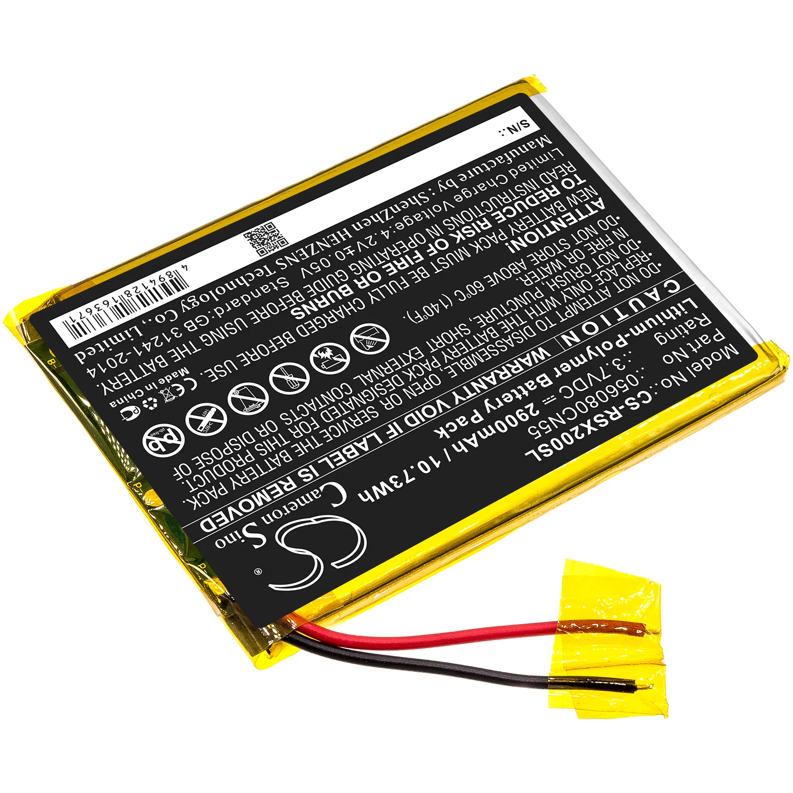 CS-RSX200SL : Battery for Oregon Scientific Meep, Meep X2, OP0118-13 - Replaces Oregon Scientific 056080CN55 - Image 2