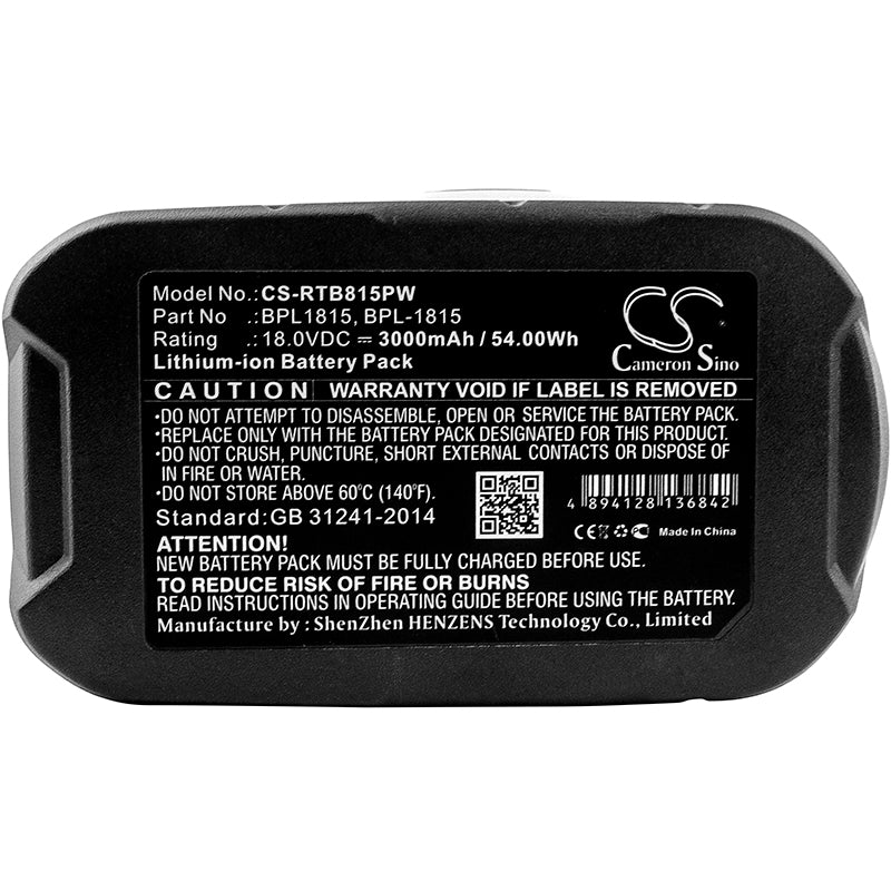 CS-RTB815PW : Battery for Ryobi ONE+ 18 Volt Cordless Tools, BID-1801M, BID-180L and others - Replaces Ryobi BPL1815, BPL-1815, BPL-1820G and others - Image 5