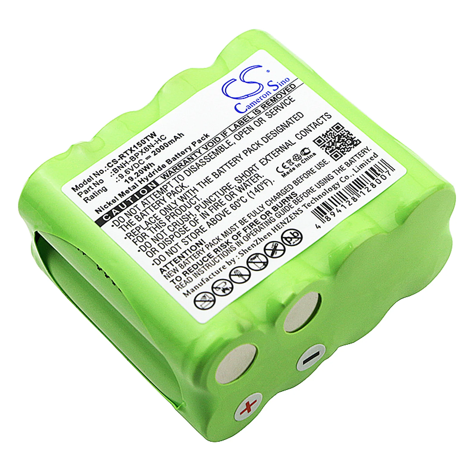 CS-RTX150TW : Battery for Ritron Patriot RTX150, Patriot RTX450, RTX150 and others - Replaces Ritron BNH-BPX8N-HC