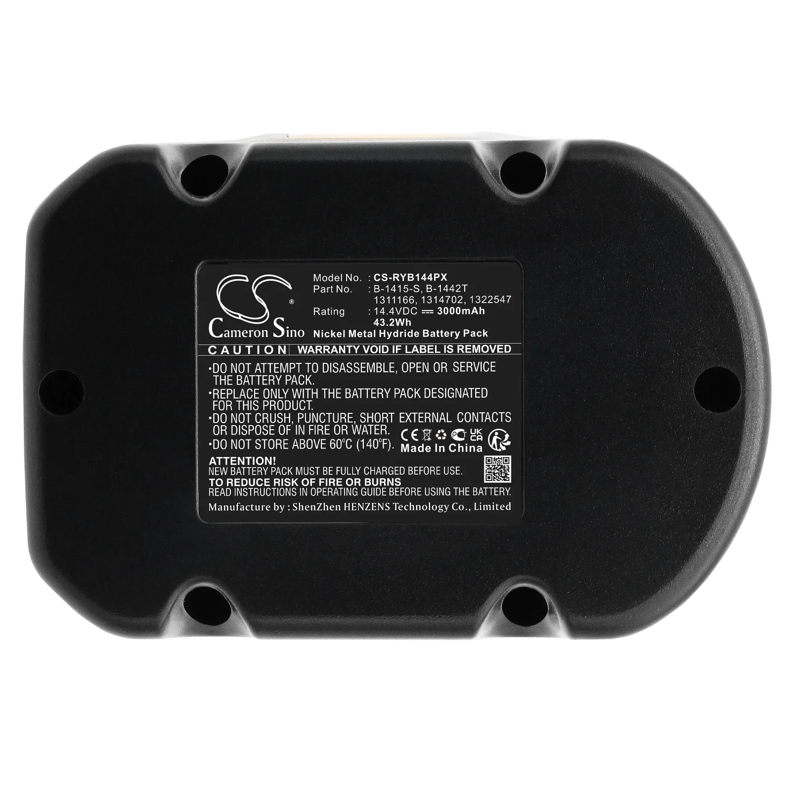 CS-RYB144PX : Battery for Ryobi CBI1442D, CDL1441P, CID1442P and others - Replaces Ryobi B-1415-S, B-1442T, 1311166 and others - Image 5